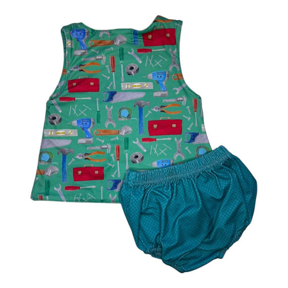 Sassy Stitches Tool Print Bloomer Set - Size 12 months - Picture 2 of 3